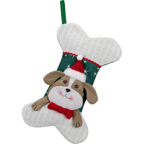 Bas de Noël pour chiens – Adorable bas de vacances en forme d'os pour les décorations festives – Parfait pour la décoration de Noël et les fournitures de fête – Idéal pour les et les (1/5)