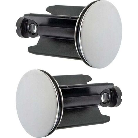 Bouchon de Lavabo de Salle de Bain Universel Ø 40 mm, Lot de 2, Bouchon d’évacuation Chromé, Constitué de Laiton, avec Joint en Caoutchouc, Bouchon Réglable en Hauteur, Bonde de Baignoire Antirouille (1/4)