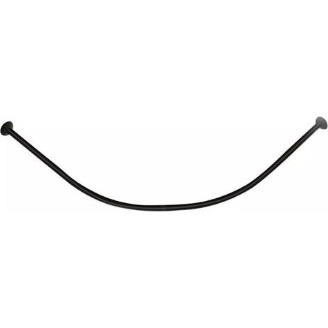 Vtizikl Bastone Asta Per Tenda Doccia Barra Curva Angolare Nera 90x90cm Universale 87236 -