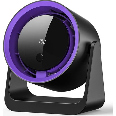 Ventilateur de Table USB, Ventilateur Portable Silencieux à 5 Vitesses, Minuterie 3-6-9H, Fixation Murale/Sur Table, Petit Ventilateur USB Puissant pour Bureau Maison Chambre, Cadeau Été (1/5)