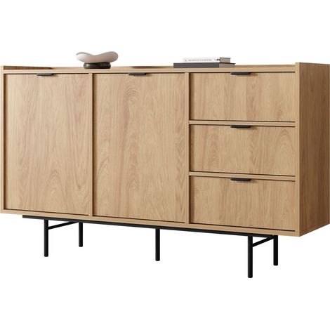 Cómoda Studos I, Roble, Con cajones y puertas, Número de cajones: 0, 90x150x40cm