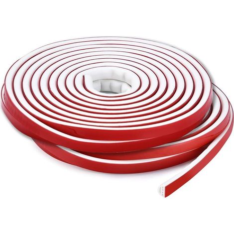 Burlete de caucho de silicona con diseño de sellado multiorificio para puertas y ventanas, autoadhesivo profesional, impermeable, insonorizado, a prueba de polvo y viento, 12 m (Tipo D, Blanco). (1/4)