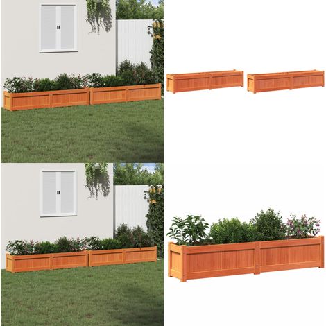 Jardinières 2 pcs cire marron bois de pin massif - Jardiniere Bois - Jardinerie - Pots De Fleurs Exterieur - Decoration Jardin - Balcon - Home & Living (1/5)