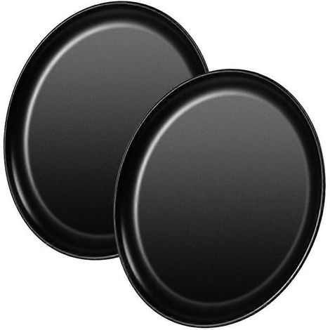 Plaque à pizza antiadhésive ronde pour four, idéale pour la cuisson et le service, avec âme en acier inoxydable (lot de 2). (1/5)