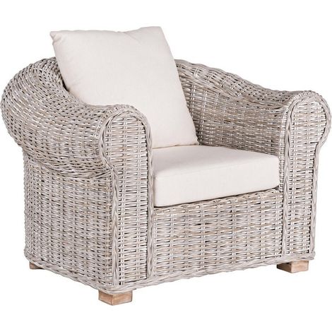 Poltrona "Coba" struttura in rattan intreccio in kubu per interno (1/4)