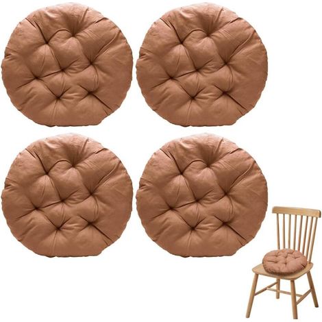 coussin de sol rond Lot de 4 coussins de chaise ronds 40x40x3 cm housse de chaise pour intérieur et (1/5)