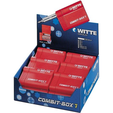 Coffret de 7 embouts de tournevis Torx WITTE COMBIT-BOX, en vrac, jaune