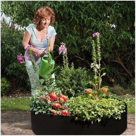 Pflanzsäcke aus Filz, Pflanzgefäße für den Außenbereich mit Gartennetz, Gartenabfallsäcke, Laubsäcke, schwarz, 1er-Pack (1/4)