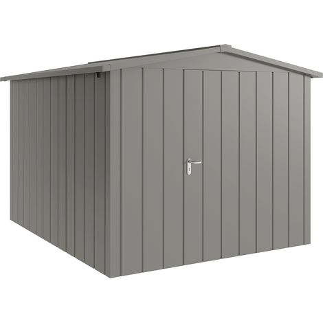Hörmann Metall-Gerätehaus "Juno" mit Satteldach, JSD11 - Modern, 262 x 310 cm (B x T), graualuminium, 1-flüglige Tür, Anschlag rechts (1/5)