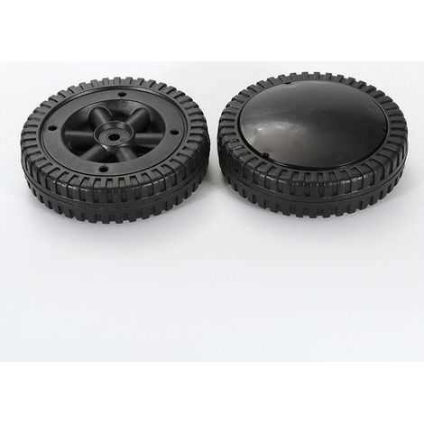 Lot de 2 roues de rechange pour barbecue de 15,2 cm, en plastique, pièces de rechange pour roues de barbecue, pièces de rechange (noir) (1/4)