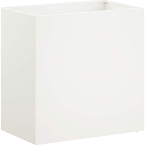 Garten-Pflanzgefäß Weiß 50 x 30 x 50 cm Kaltgewalzter Stahl vidaXL
