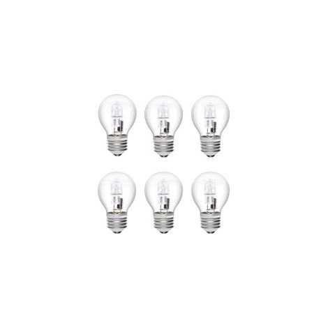 FLITI E27 28W G45 Halogen Bulb, Warm White 2700K, Dimmable, Reinforced Glass, Pack of 6 for Chandeliers and Lamps (1/5)