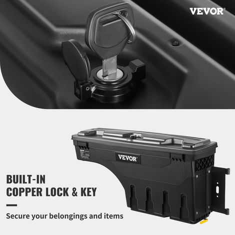 Boîte de Rangement pour Lit de Camion Noir 34 kg Ramasseur Arrière Boîte à Outils pour Ranger 25 L en ABS et Acier au Carbone pour… (1/5)