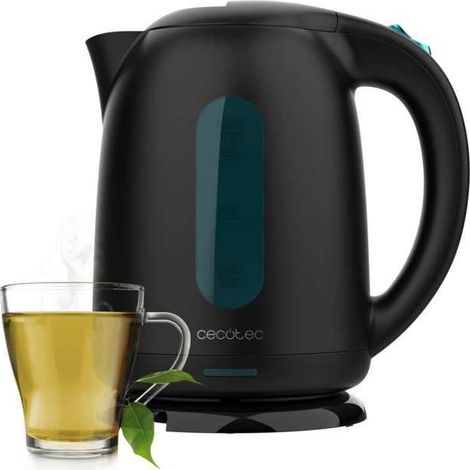 Cecotec Elektrischer Wasserkocher Thermosense 180 Schwarz, BPA-freier Wasserkocher mit 1,7 L, 2200 W, mit Anti-Kalk-Filter