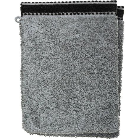 Juego de 2 manoplas de aseo «Joia» - algodón 550 gr/m² - gris oscuro 15 x 21 cm - Atmosphera créateur d'intérieur