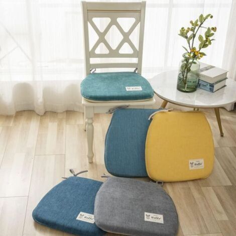 Galette de chaise lavable antidérapante – Lot de 2 coussins de chaise en mousse à mémoire – Housse zippée pour nettoyage facile – 36x38x4.5cm (1/3)