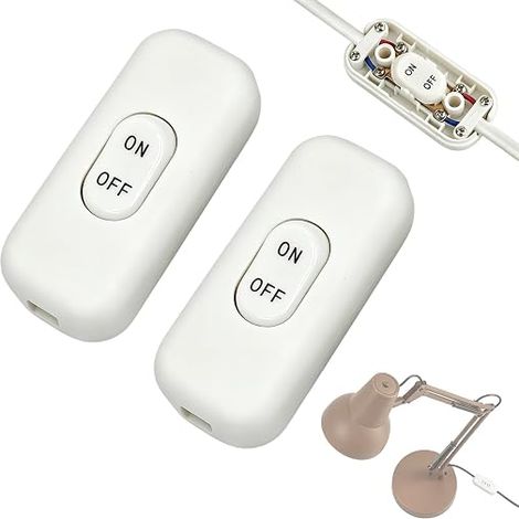 Replacement Lamp Switch Rocker Switch 6A 250V White (1/5)
