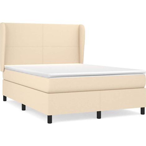 Maison Exclusive - Boxspringbett mit Matratze Creme 140x200 cm St (1/5)