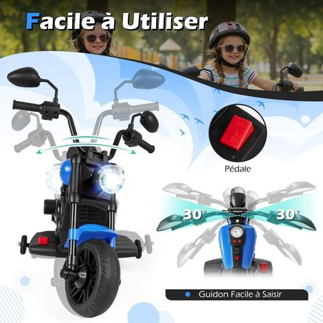 Dès 3 ans, conduite facile avec guidon rotatif, moto électrique enfant 6V à 2,4 km/h et roues amovibles (1/5)