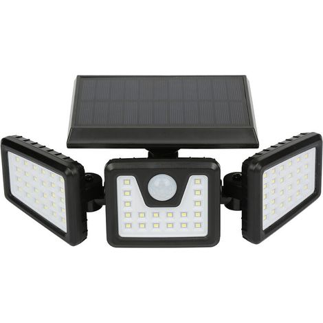 royaluxe -Project solaire murale lampe solaire exteri avec 3 têtes 70 LED détect de mouvement (1/5)