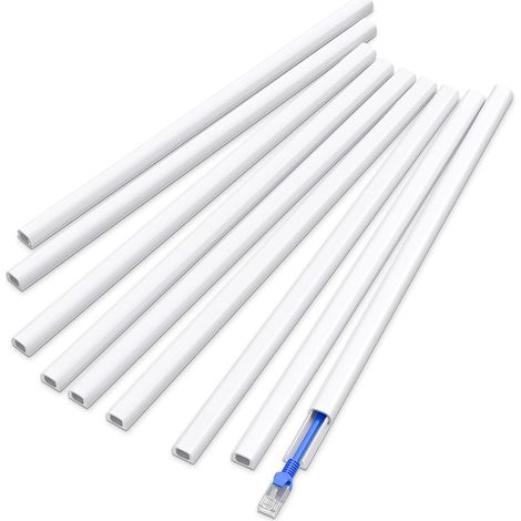 Cache-cordons pour 1 cordon - Cache-cordon autocollant pour fils sur le mur - Cache-câbles - Facile à installer - Chemin de gestion des câbles - Blanc (1/5)