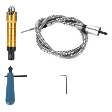 Arbre flexible de 6 mm compatible avec perceuse électrique et meuleuse rotative, mandrin de 0,5 à 6,5 mm.