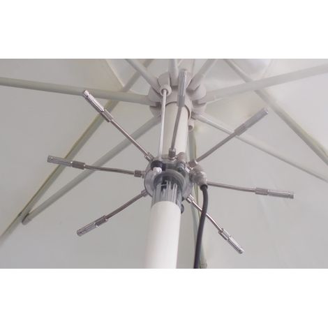 Kit Brumisateur terrasse Haute Pression pour Parasol avec Pied Central - s'adapte sur Les brumisateurs Haute Pression 8 Buses Anti-Gouttes - Repousse Les moustiques et Insectes (1/3)