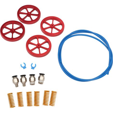 Upgrade-Kit für 3D-Drucker: PTFE-Schläuche, 4 handgedrehte Nivelliermuttern, 6 Federn, PC4- auf M6- und M10-Anschlüsse (1/5)