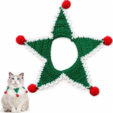 Écharpe bavoir serviette bave chien chat Noël mignonne accessoires animaux (1/4)