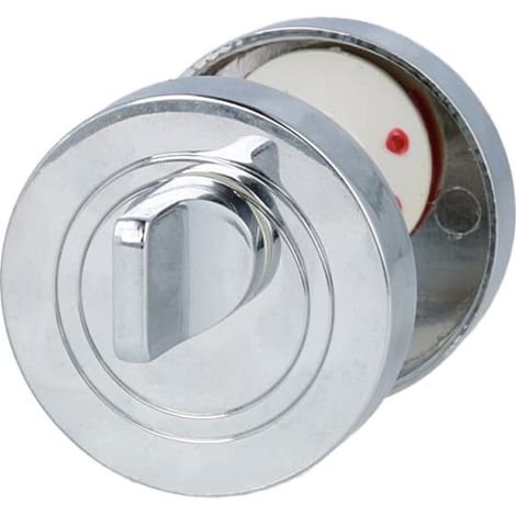 Badezimmer Rosettenpaar Chrom glänzend rund 52mm - Türrosetten WC Verriegelung (1/5)
