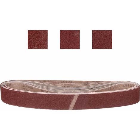 12 Pcs 25mm x 1067mm Bande Abrasive 80/120/150 Grain Ceintures (1/5)