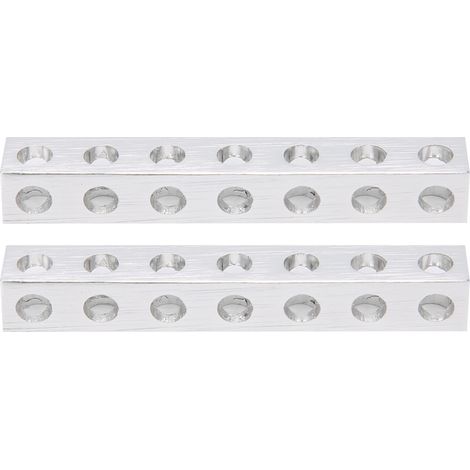 Lot de 2 poutres carrées 7 trous 3106‑0007‑0056, accessoire structure robotique 8 x 8 x 56mm (1/5)