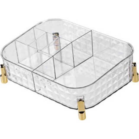 Großes Fassungsvermögen, transparente Make-up-Aufbewahrungsschale, ideal zur Aufbewahrung von Pinseln, Lippenstiften und Hautpflegeprodukten. (1/5)