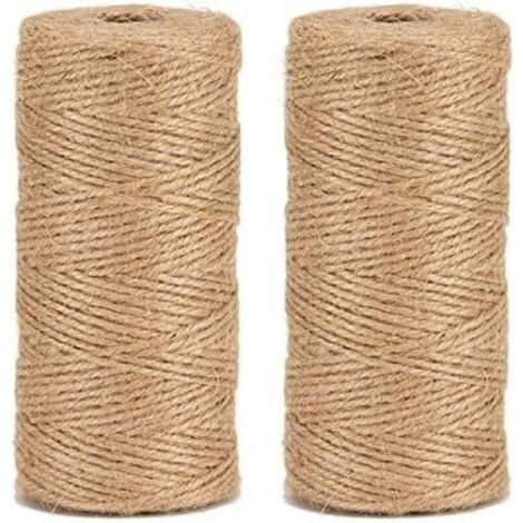 Natur-Jutegarn Ø1,5 mm ±100 m, handgefertigt, natur, dreisträngig, 200 m (2er-Pack)