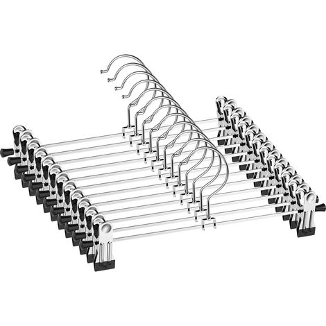 Juego de 12 perchas para pantalones, faldas y pantalones con pinzas, perchas para pantalones, perchas para pantalones (1/5)