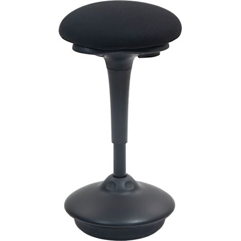 Sgabello da ufficio regolabile in altezza, sgabello ergonomico, sedile girevole a 360°, base ampia, 36 x 36 x 70-90 cm, nero