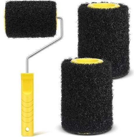 1 Ensemble de Rouleaux de Composé pour Plaque de Plâtre et Cadre de Rouleau de Peinture, Brosse à Texture pour Plaque de Plâtre pour Pâte à Modeler, Revêtements Texturés (1/5)