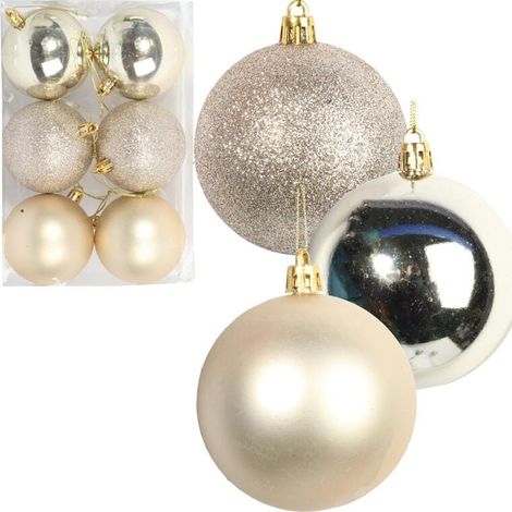 Silberne Kunststoffkugeln, 7 cm – 6er-Set (1/5)