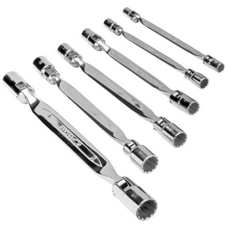 BAHCO - Jeu de clés doubles à tête articulée, dimensions métriques - 6 pcs/boîte