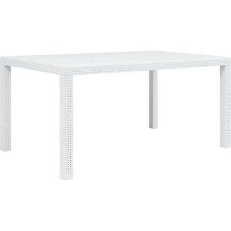 Table de jardin rectangulaire plastique blanc Terdi 150cm (1/3)