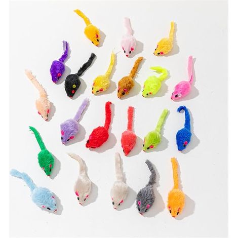 Jouets Souris, Souris Jouet pour Chat, Color Mix  Peluche Chew Mice pour Chat, Catnip Cat Toy pour Chats Chaton