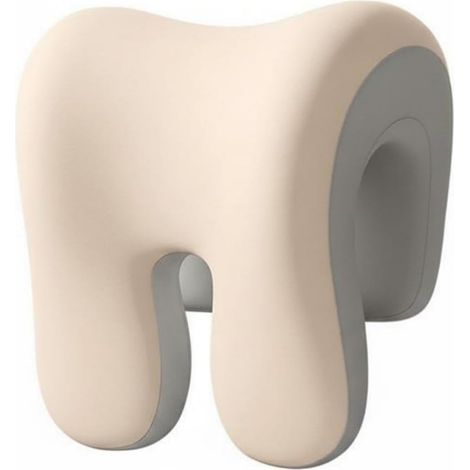 Office Pillow, Ergonomic Headrest Pillow, Rest Pillow, Chair Cushion, Memory Foam, Cervical Support, Soft Ventilated Cover, Beige+Grey (1/5)