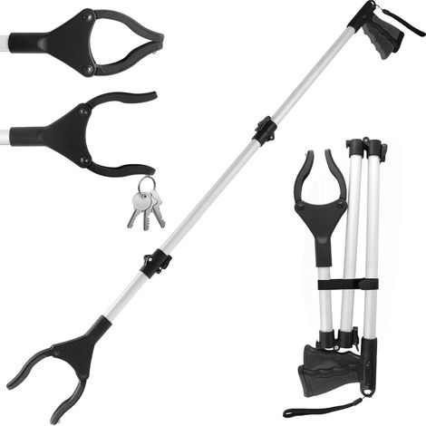 108 cm magnetisches Hebewerkzeug für ältere und behinderte Menschen, drehbarer Teleskopgreifer zum Erreichen von Objekten, Werkzeug zum Aufheben von Abfall (schwarz)