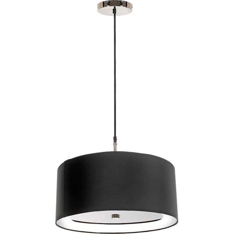 Hängeleuchte Pendellampe Deckenleuchte Schwarz D 46 cm 3 Flammig Esszimmerlampe