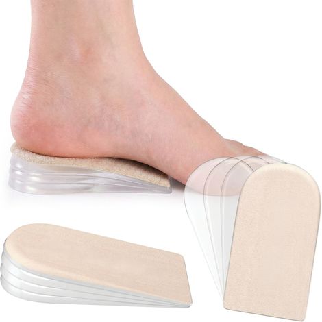 Set di 2 solette ortopediche, cuscinetti ortopedici in gel per talloni, ideali per piedi stanchi, piedi piatti e speroni calcaneari, supporto plantare e per il tallone, altezza regolabile da 0,5 a 1,5 (1/5)