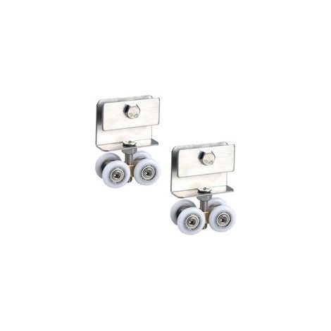 2 Pièces Roulette Porte Coulissante Douche Galets - Roues Accessoires Roulement MéTalliques Roue Suspendue Poulie Pour Coulissantes, En Verre Salle Douche, Appareil à Rail Ferrure (1/5)