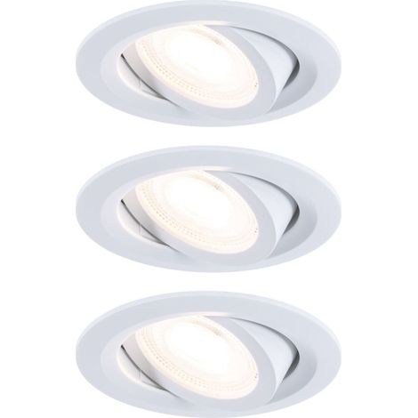 Paulmann LED-Einbauleuchte Fixed 3er Set 585 lm Ø 8,2 cm warmweiß weiß Deckenlampen (1/3)