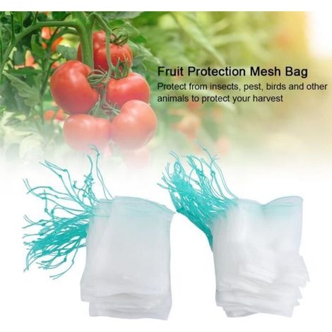 Sac de protection pour fruits en nylon - E - 100pcs - Blanc - 15 10cm (1/4)