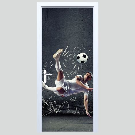 Adhesivo de tela para puerta con diseño de futbolista 436PD
