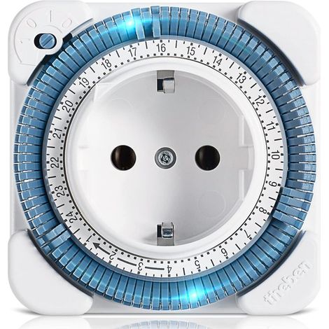 Theben-timer 26 safety-plus Temporizador analógico de enchufe Programa diario y protección contra contacto, mecánico, 0260833